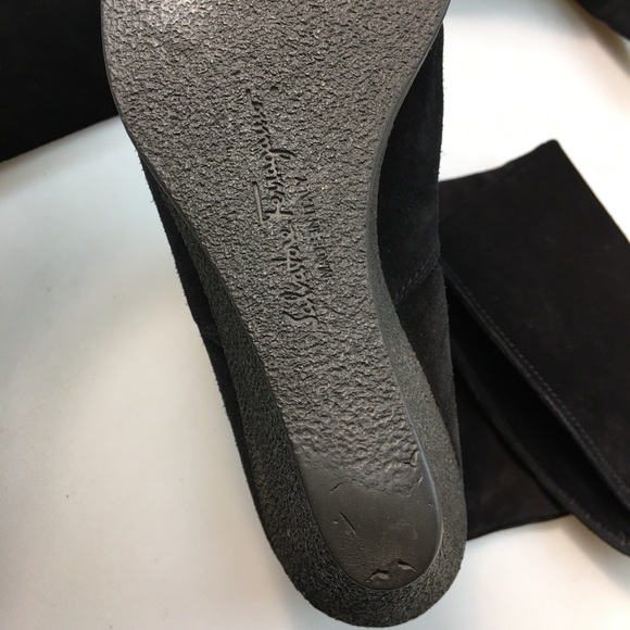 SALVATORE FERRAGAMO Suede Wedges Boots Size 8 1/2 - Picture 9 of 9